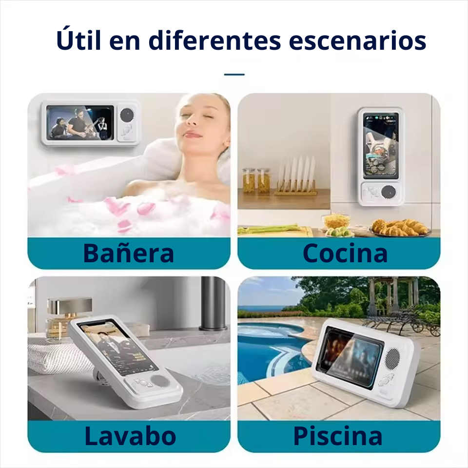 Soporte Táctil Impermeable con Altavoz Bluetooth